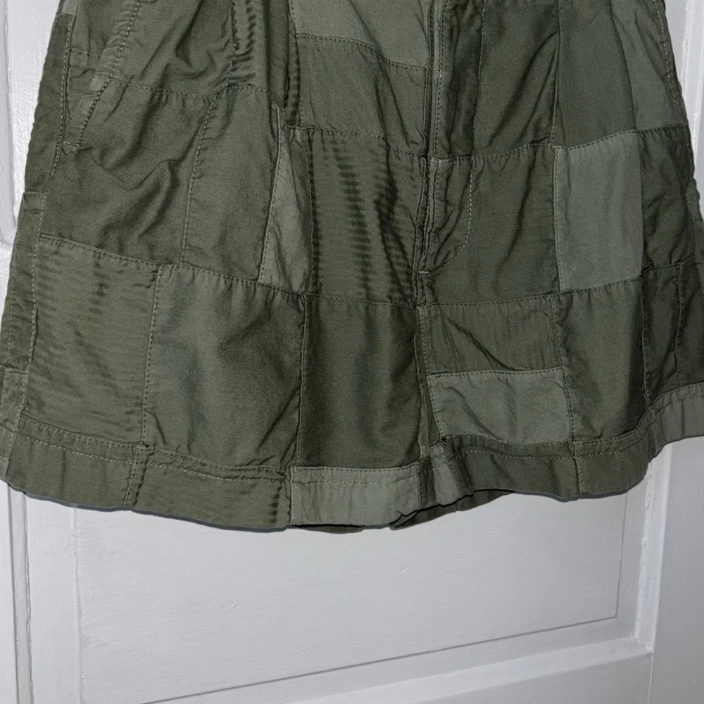 J. Crew Olive Green High-Waist Utility Patchwork Shorts